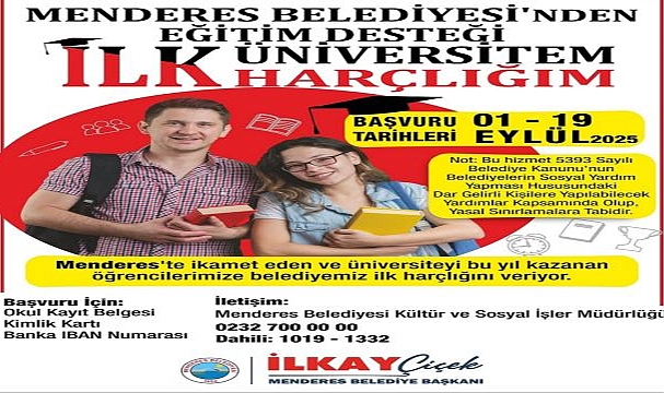Menderes Belediyesi'nden Öğrencilere Destek